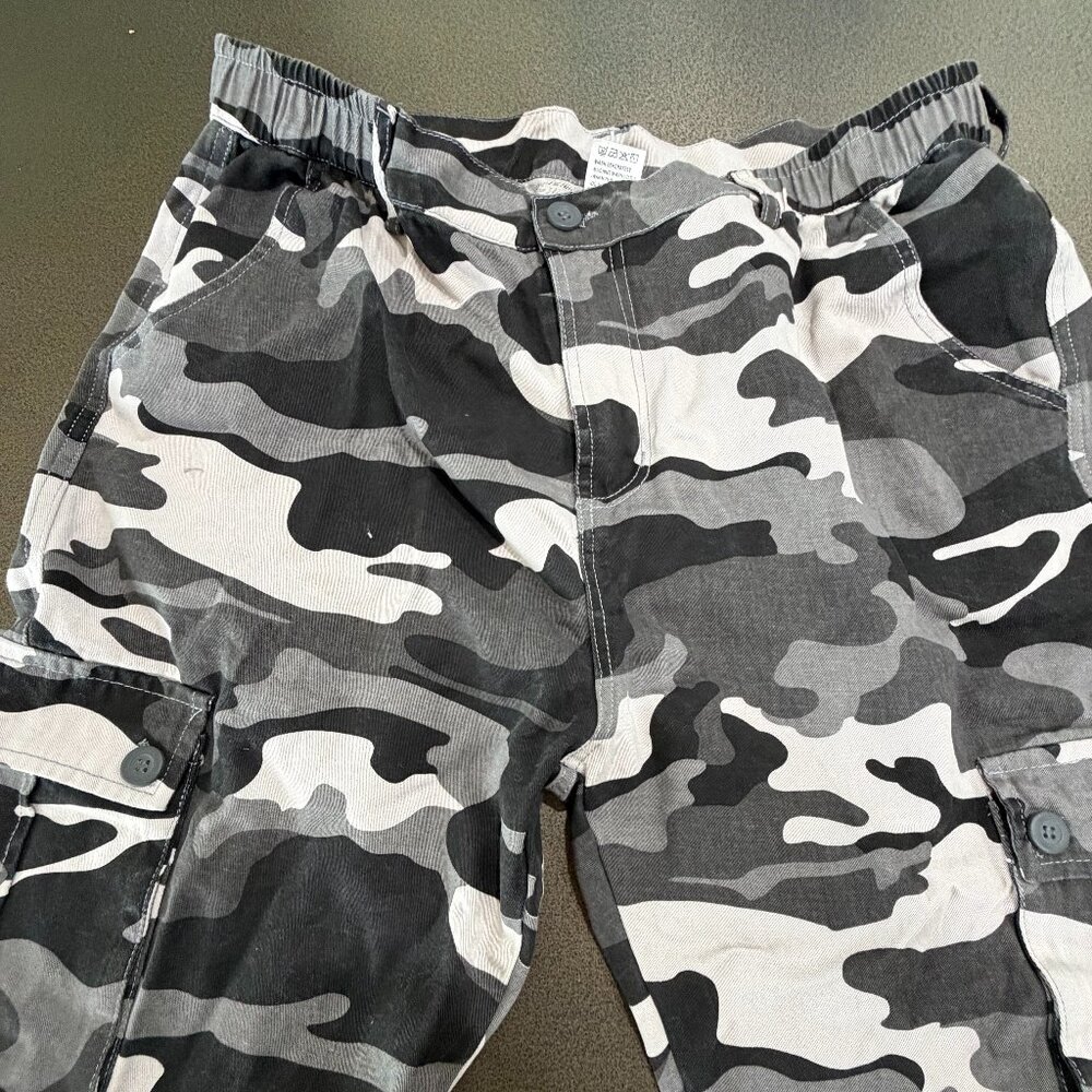 BOJIN Men's Grey Camo Cargo Pants
